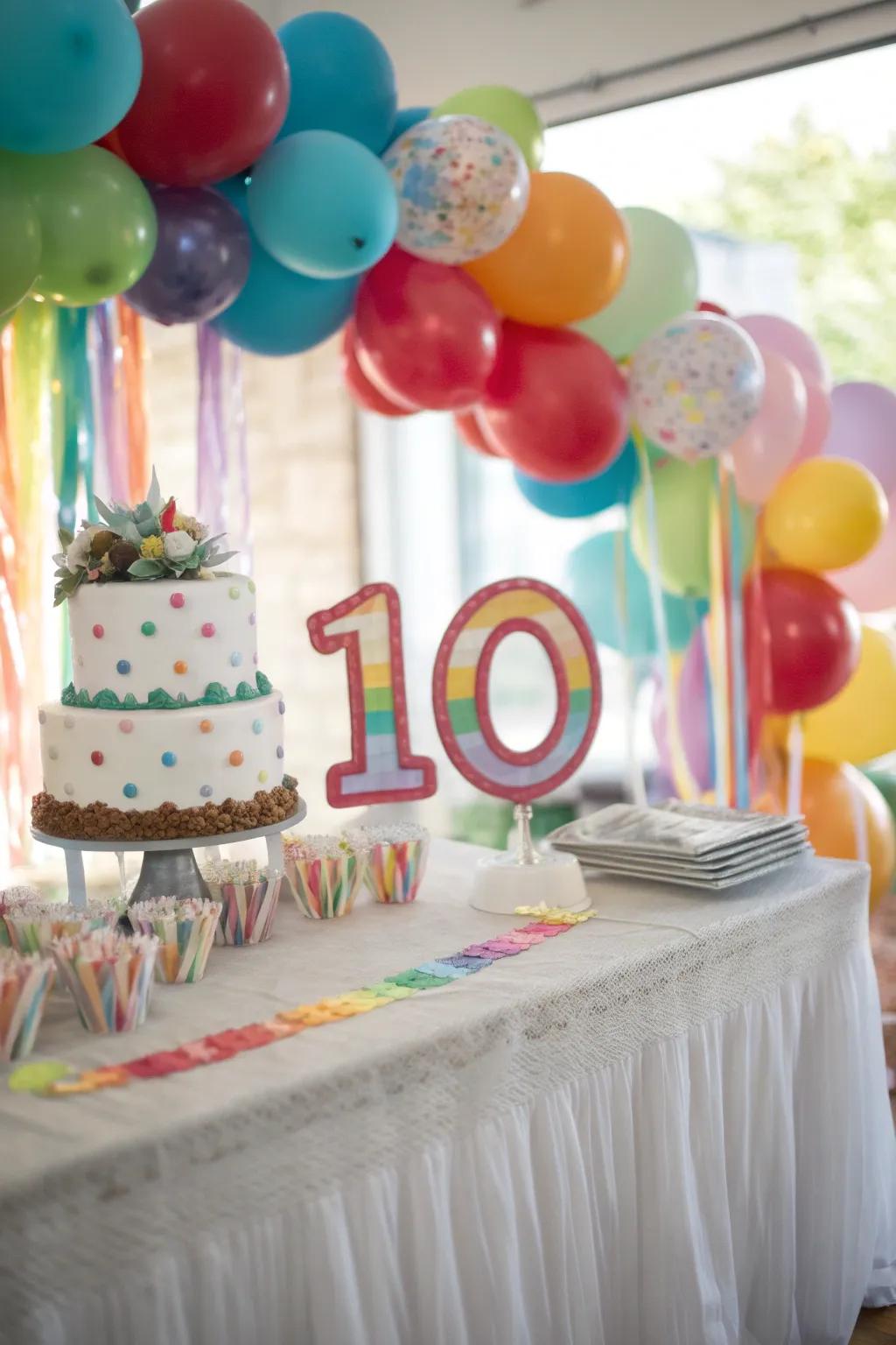 A stylish Double Digits theme with a focus on the number 10.