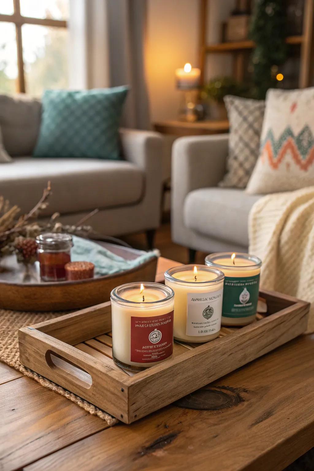 Personalized candles make a warm and inviting gift.