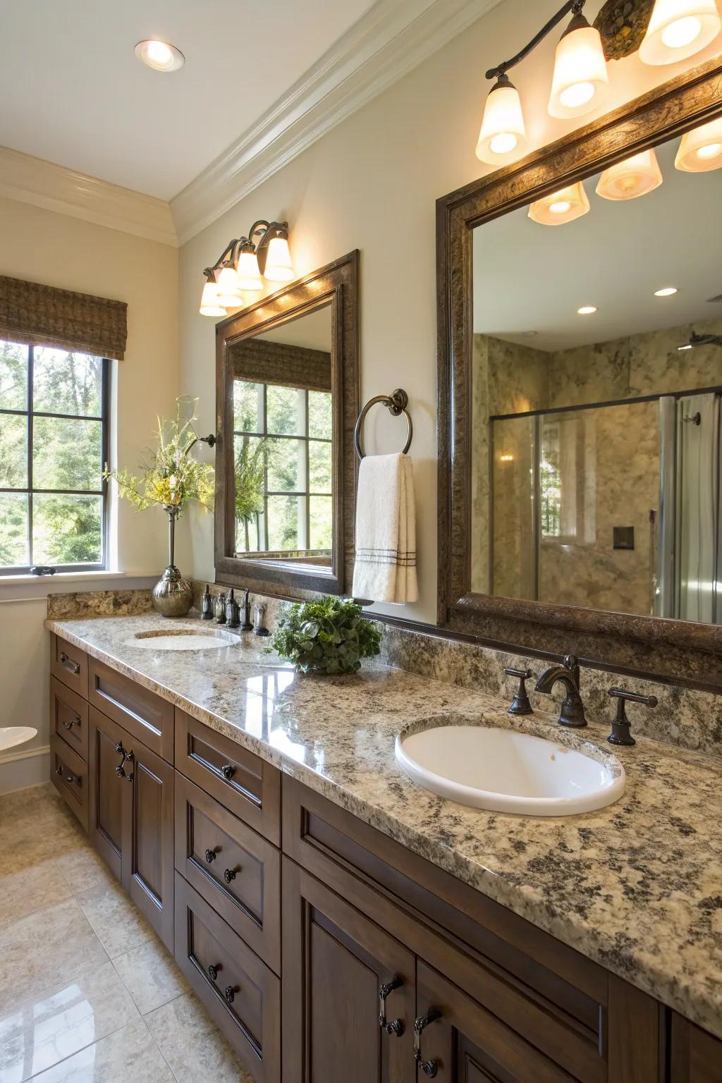 Granite countertops offer a blend of elegance and endurance.