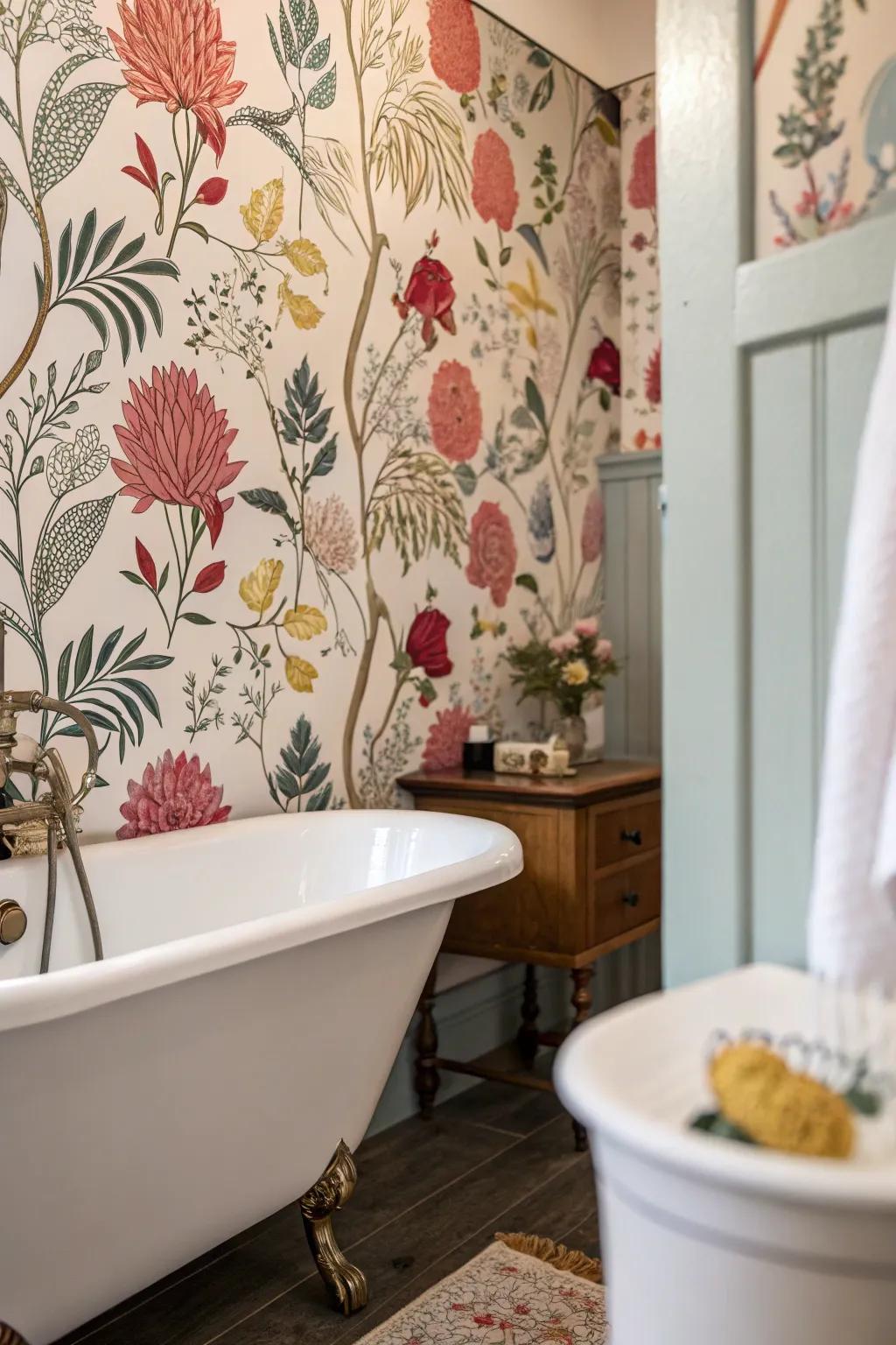 Floral patterns can breathe life into your bathroom, offering a serene escape.