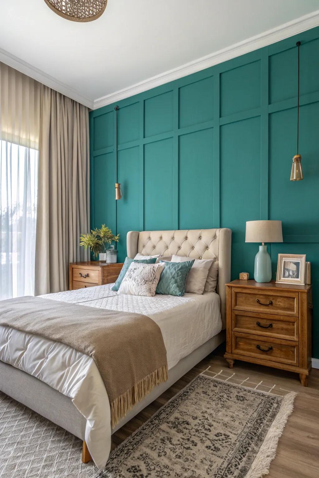 Bold color blocks can transform any bedroom.