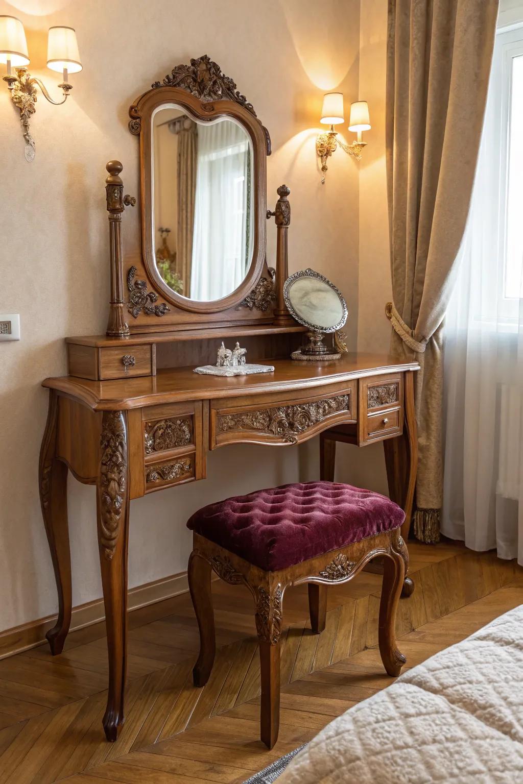 A classic vanity setup exuding timeless elegance.