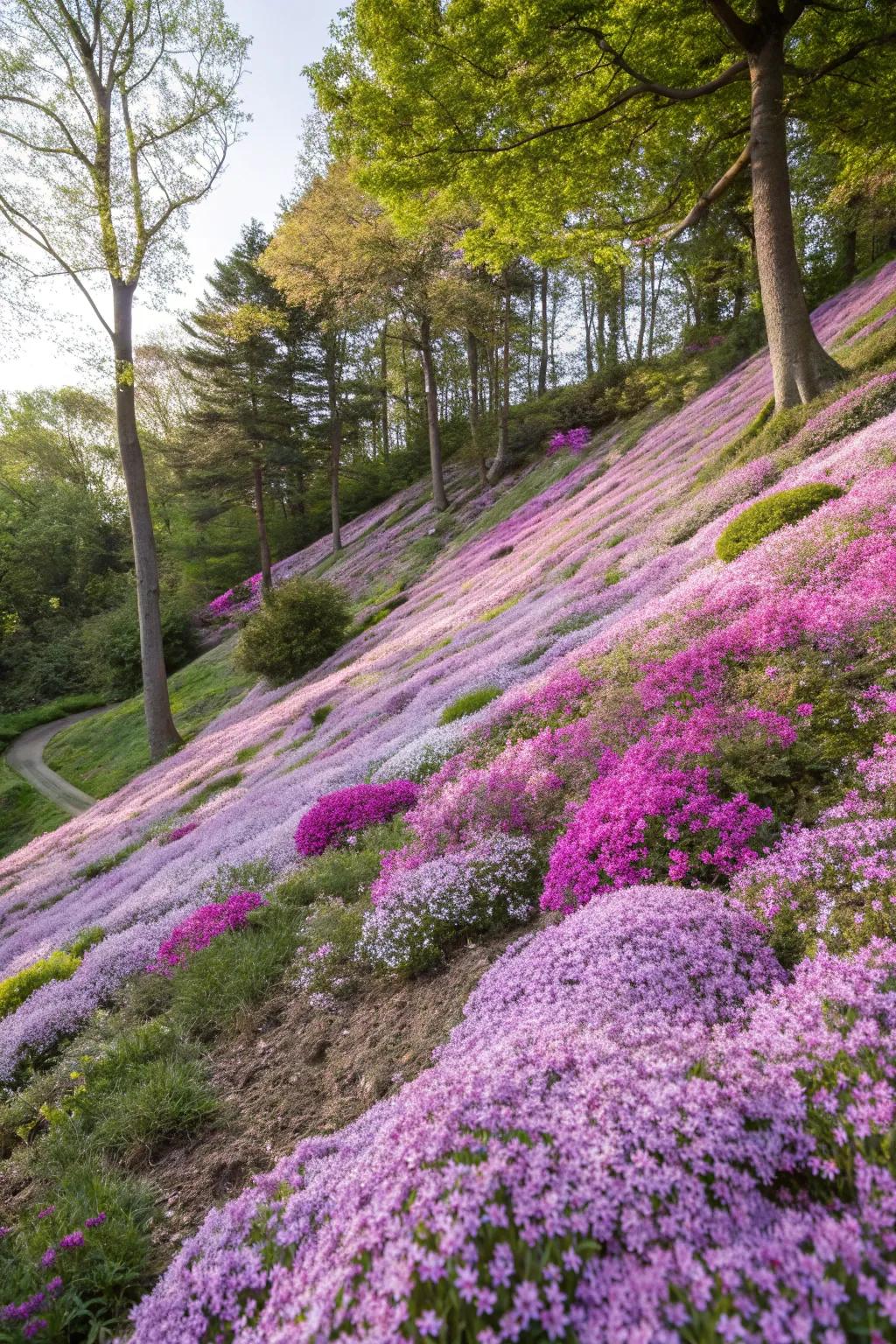 Creeping Phlox adds a pop of color to any slope.