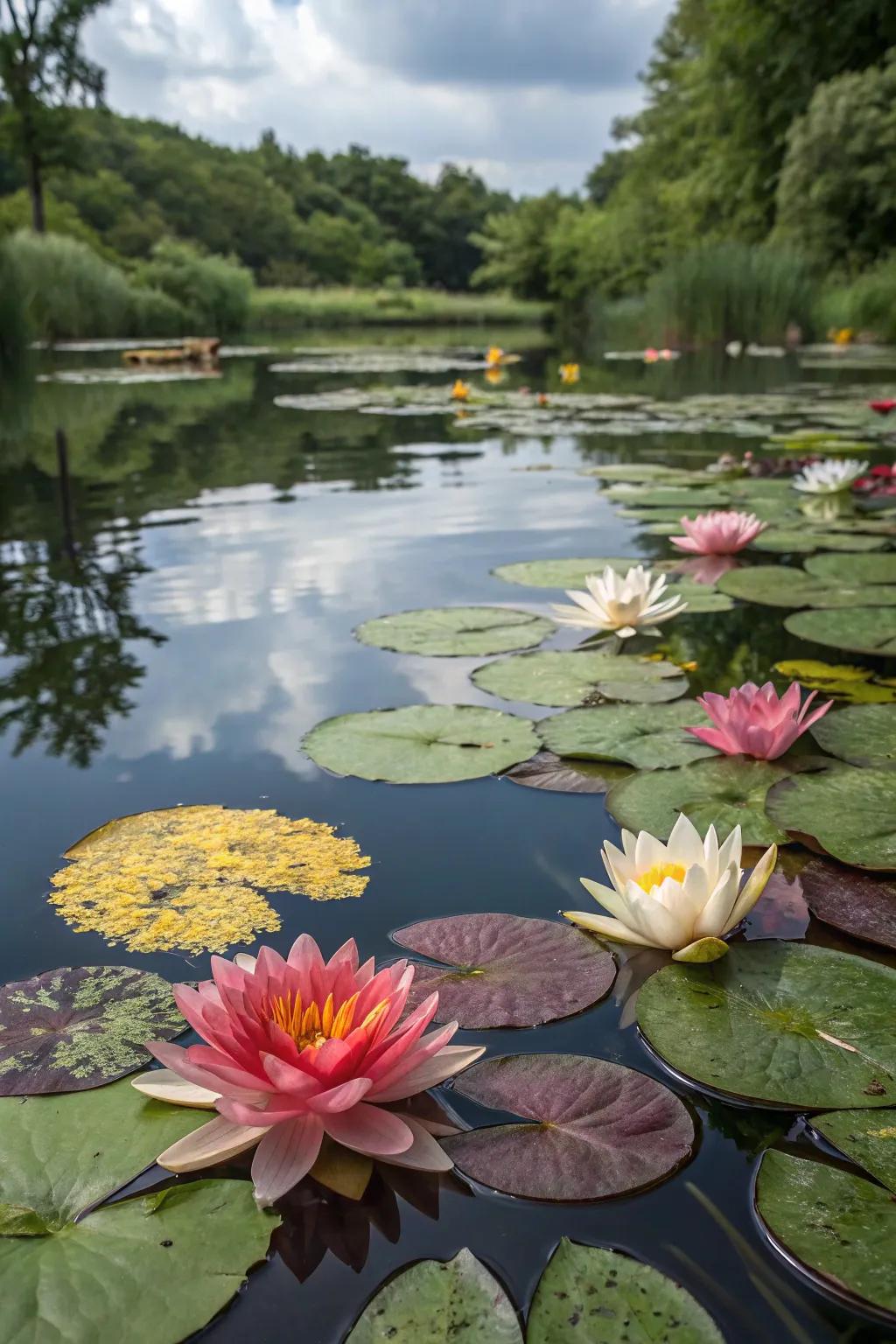 Water lilies add elegance and tranquility to any pond.