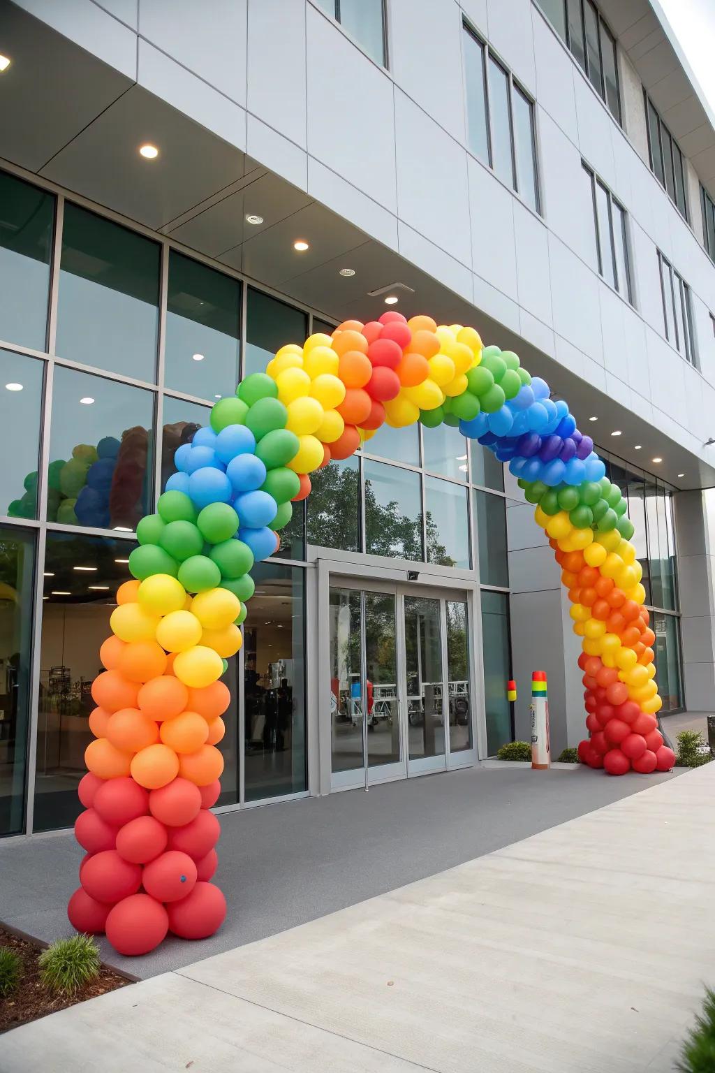 Welcome guests with a vibrant balloon arch