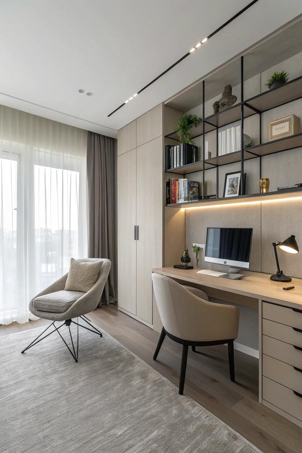 A minimalist office design that promotes focus and clarity.