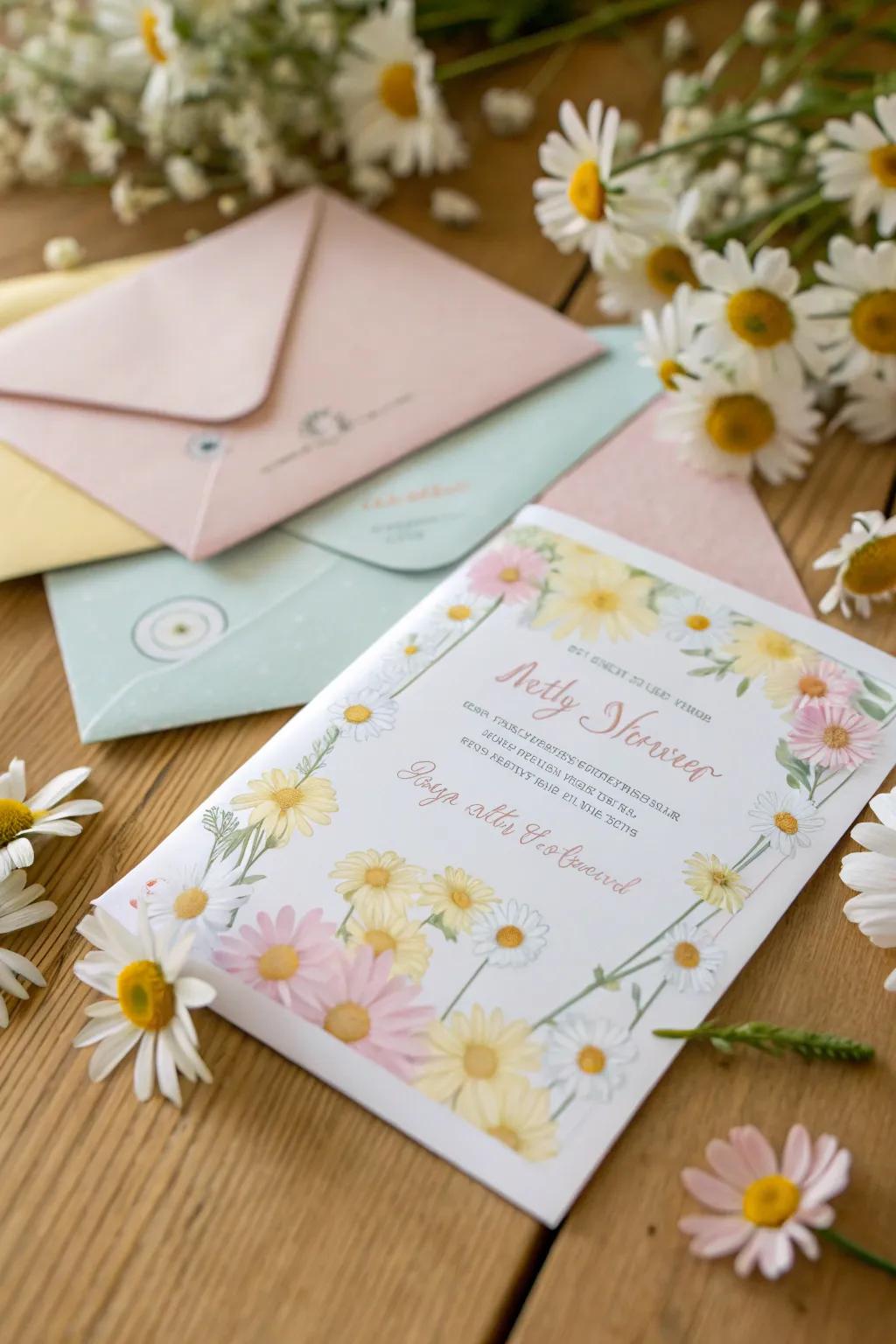 Create excitement with charming daisy-themed invitations.