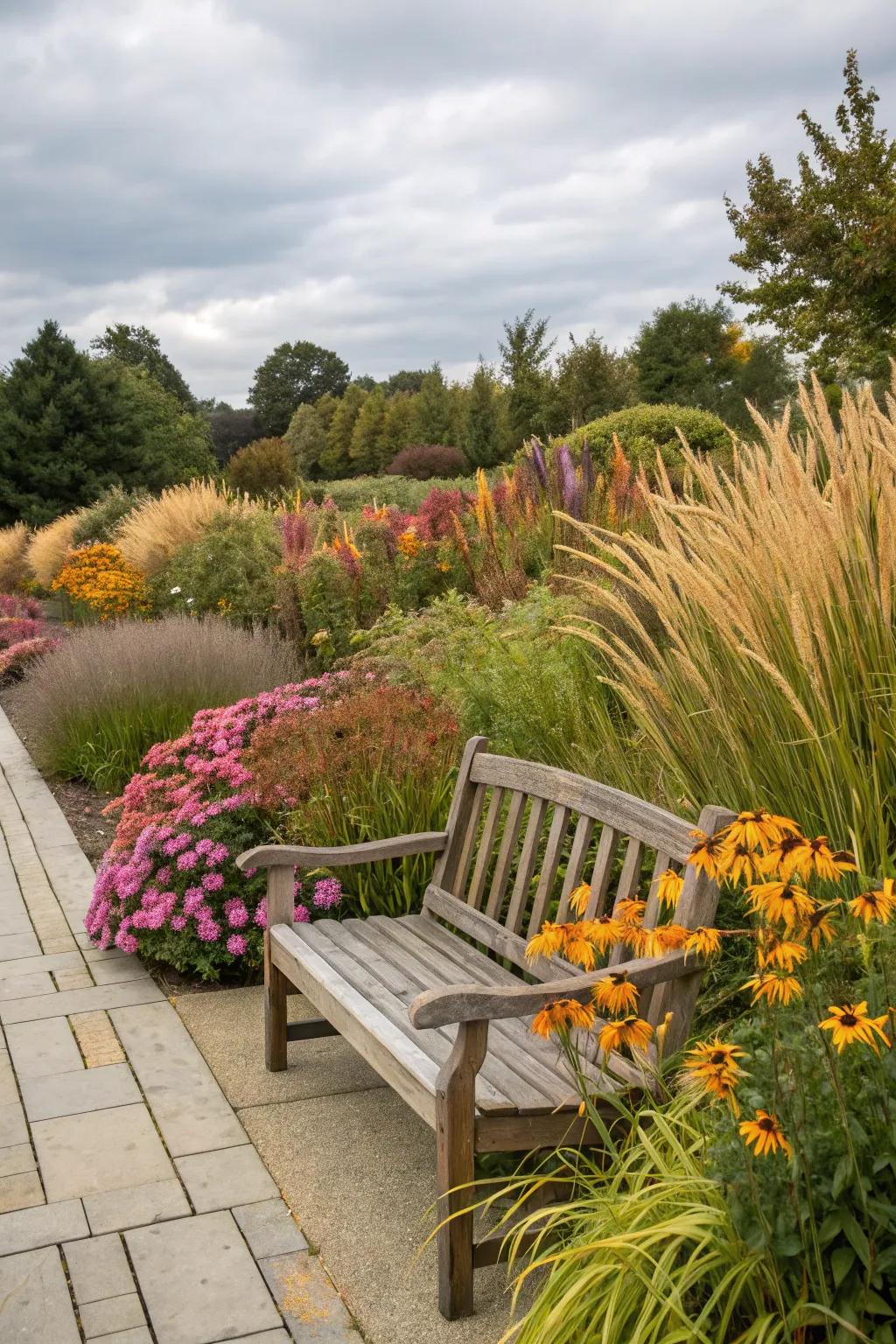 A peaceful garden nook for relaxation and reflection.