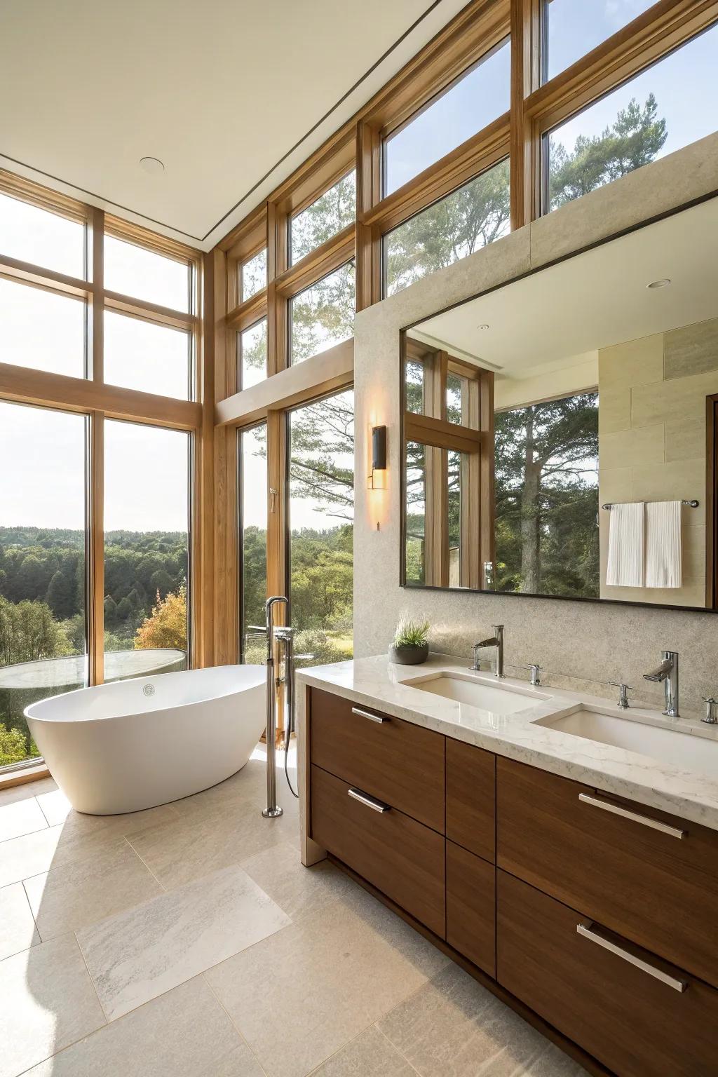 Natural light brings warmth and openness to this ensuite design.