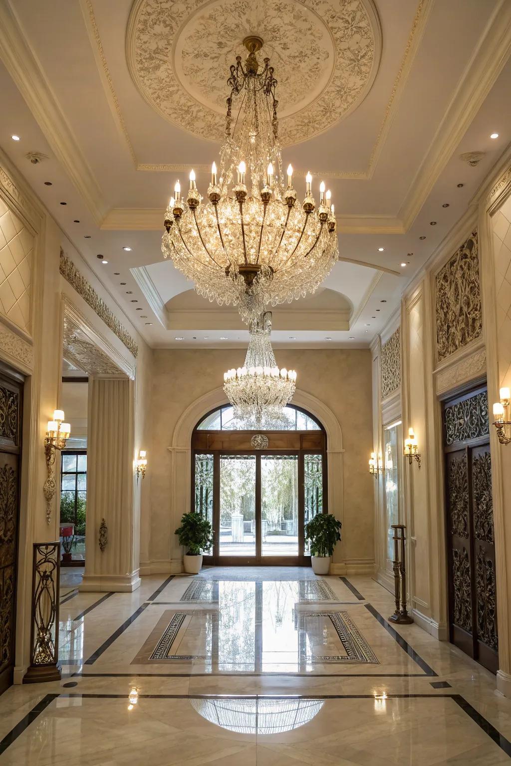 A stunning chandelier can illuminate and elevate any entryway.