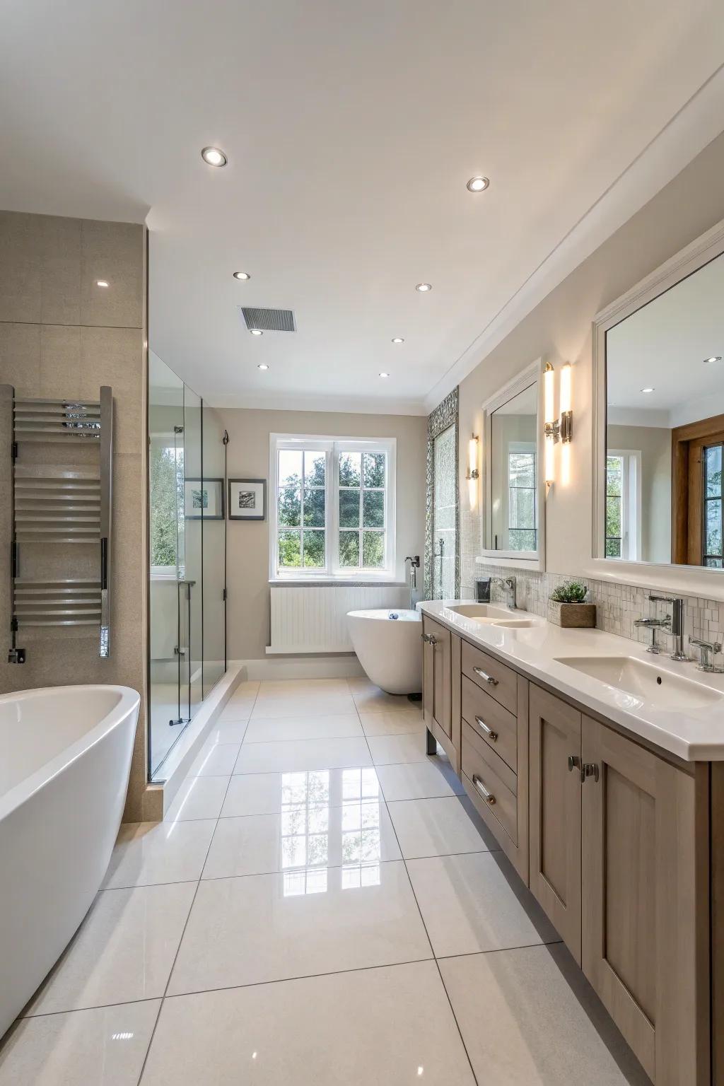 A family bathroom that balances space and style perfectly.