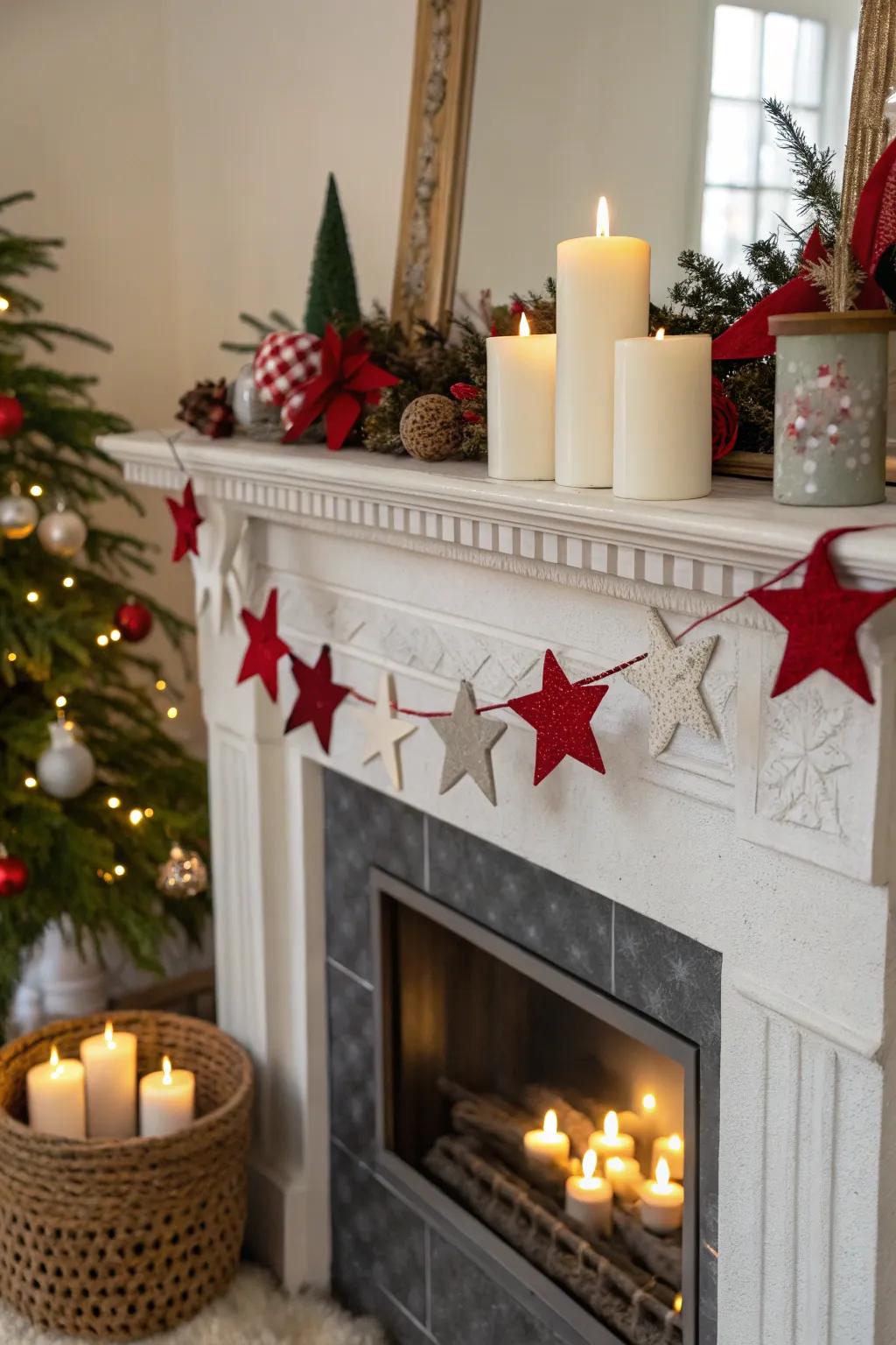 Felt star garlands add a festive sparkle to your home during the holidays.