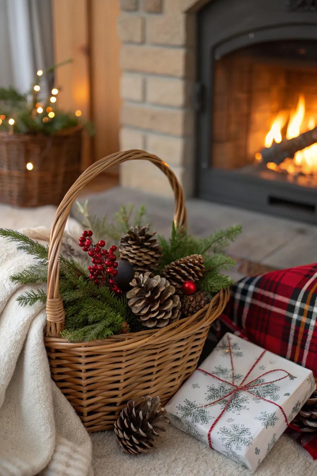 A winter-themed gift basket perfect for the holiday season.