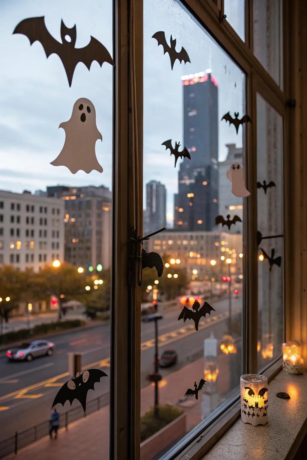 Vinyl window decals add a spooky touch to any home.