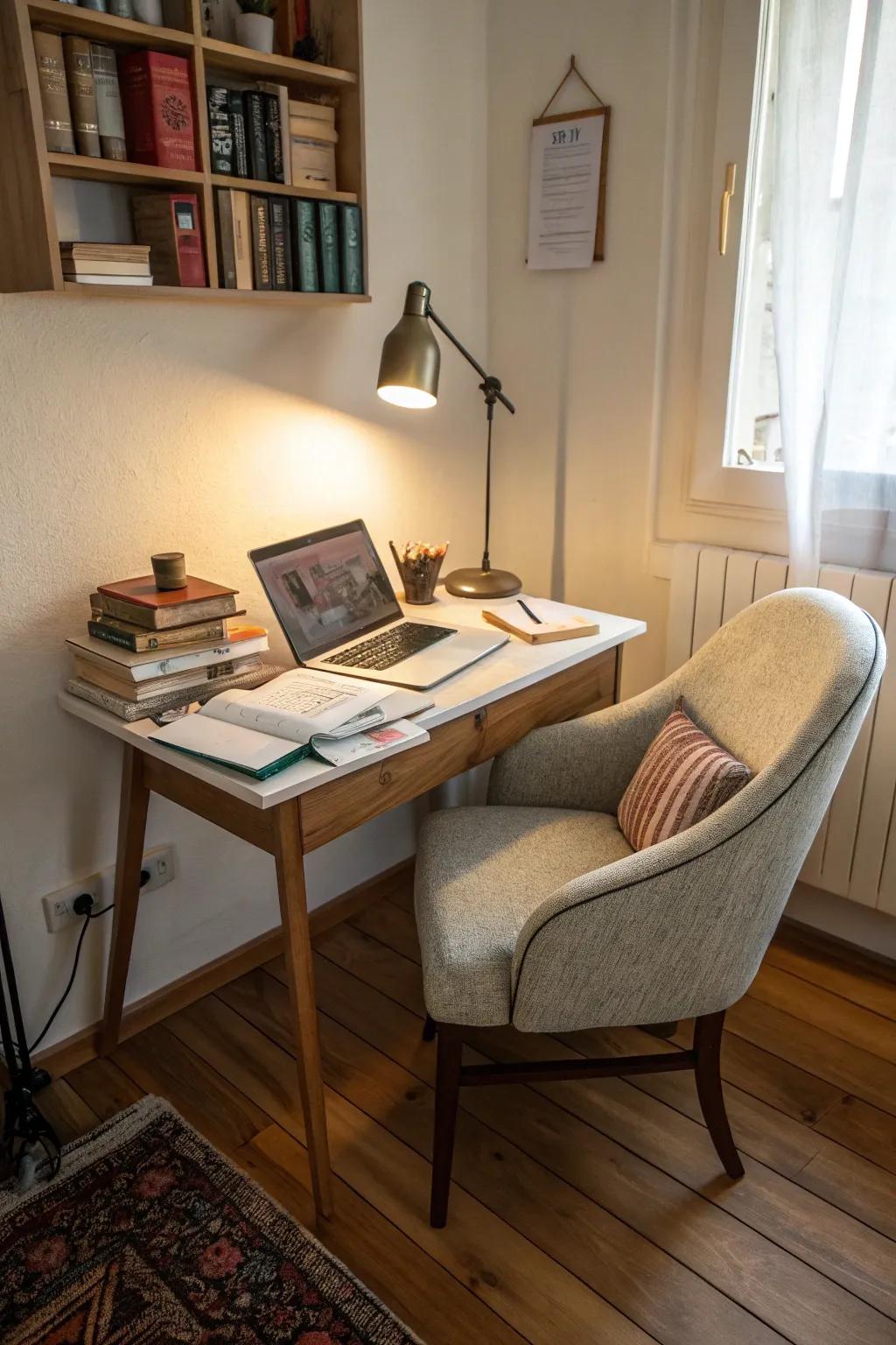 A dedicated homework nook tucked away in a quiet corner.