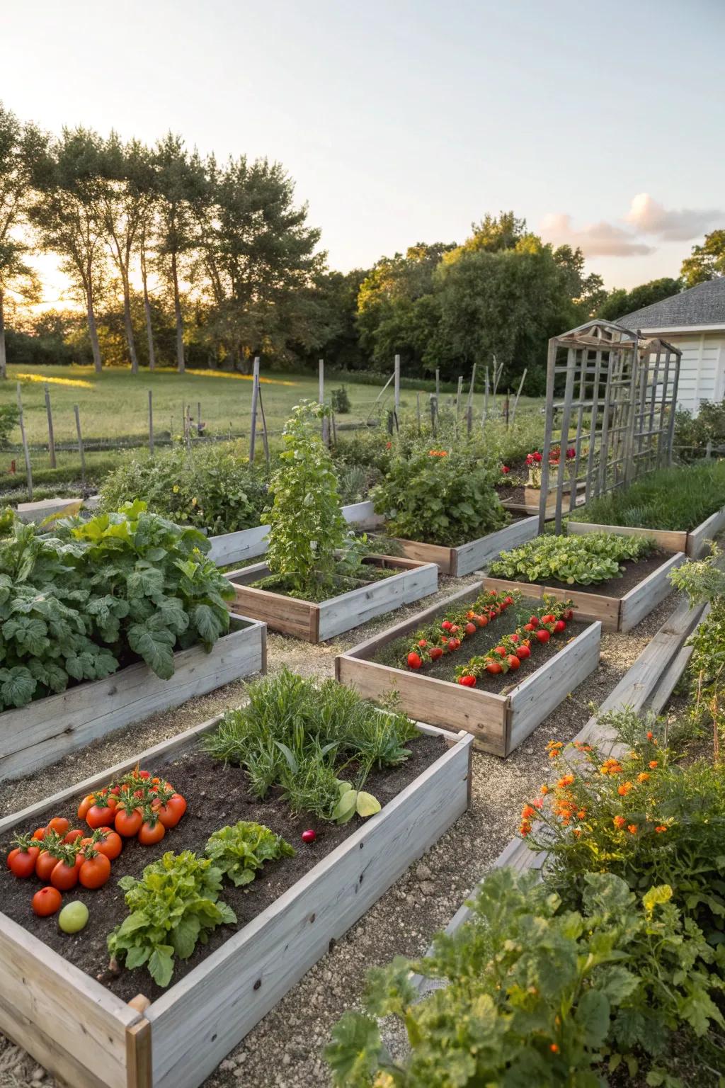 Raised beds bring order and beauty to your vegetable garden.