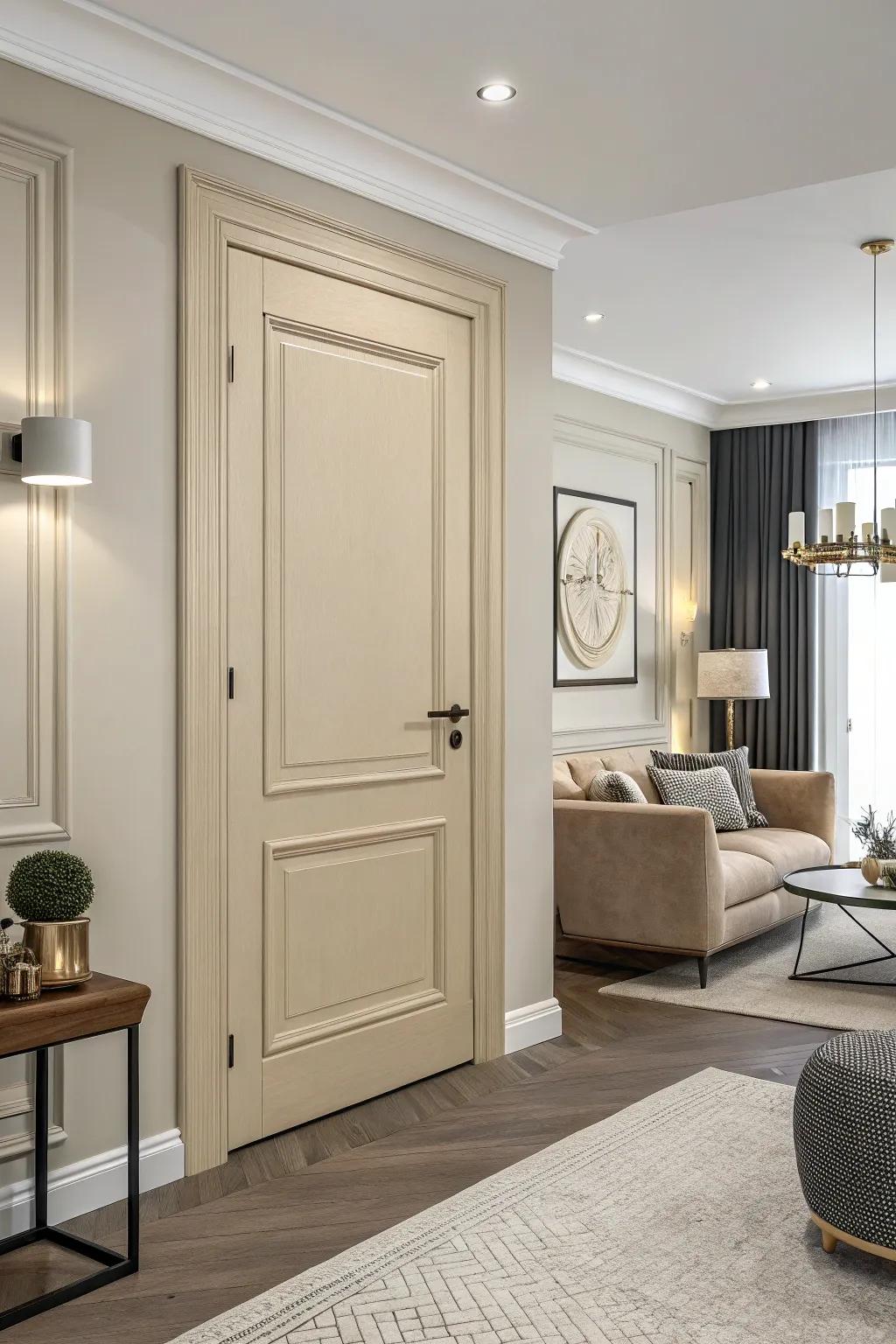 A neutral-toned door that exudes timeless elegance.