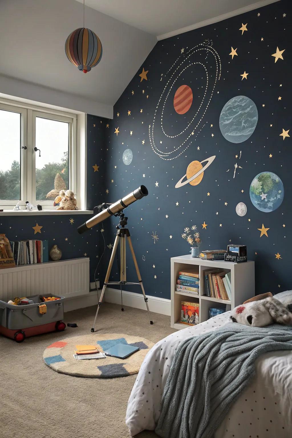 A space-themed wonderland that inspires imagination and exploration.