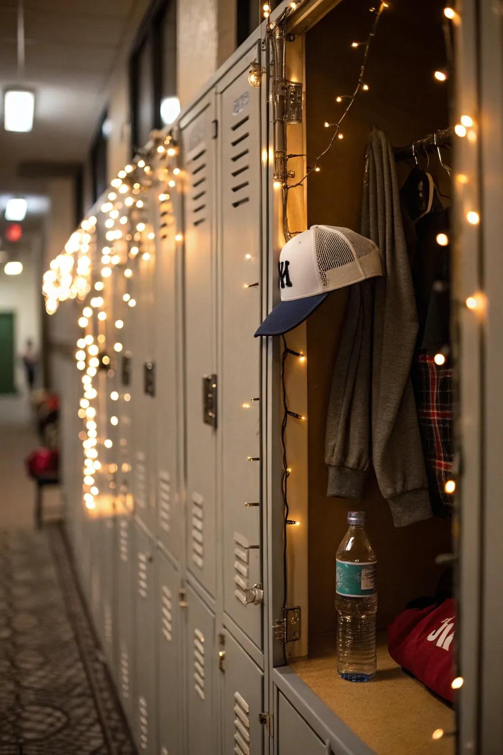 Cozy up your locker with the gentle glow of string lights.