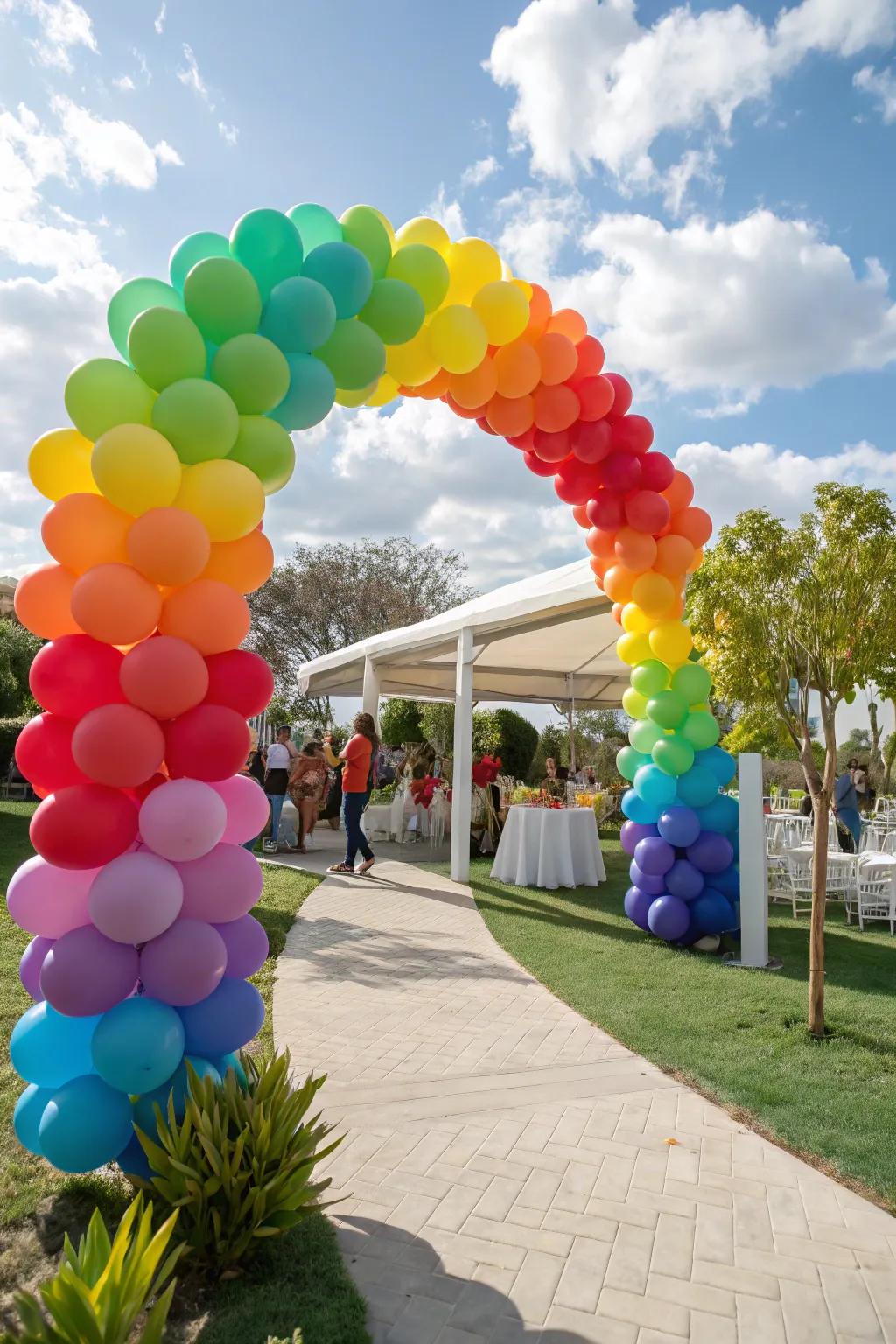 Create a welcoming atmosphere with a DIY balloon arch.