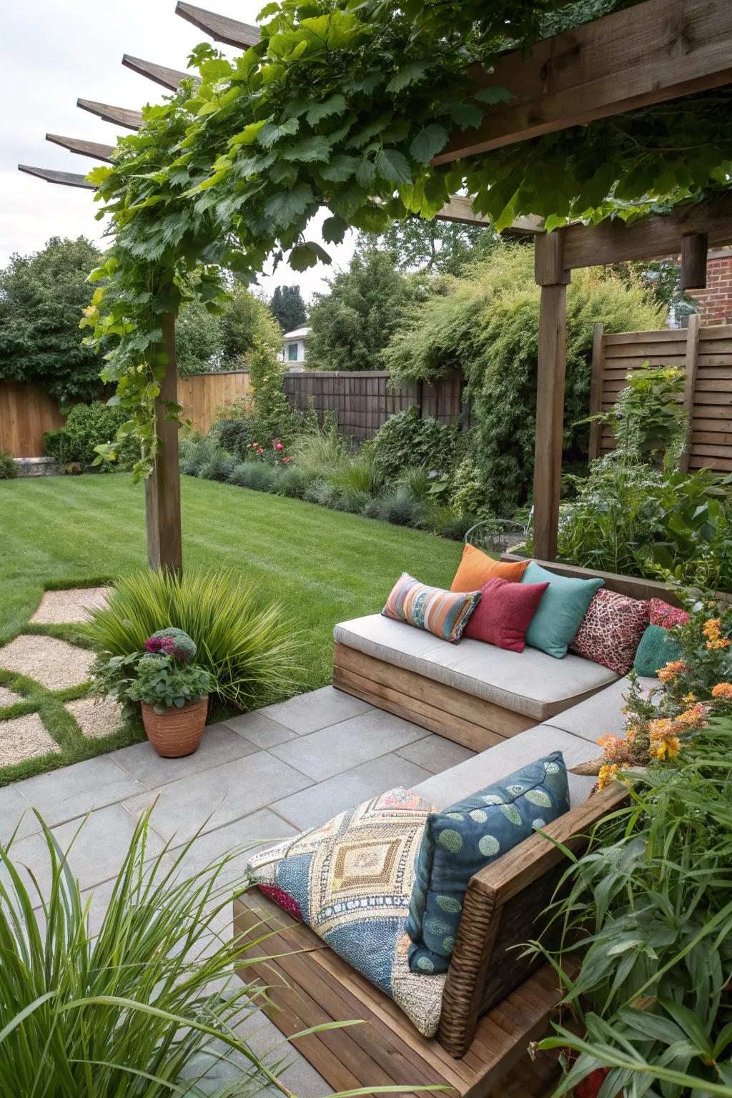 A cozy seating area can transform your backyard into a relaxation haven.