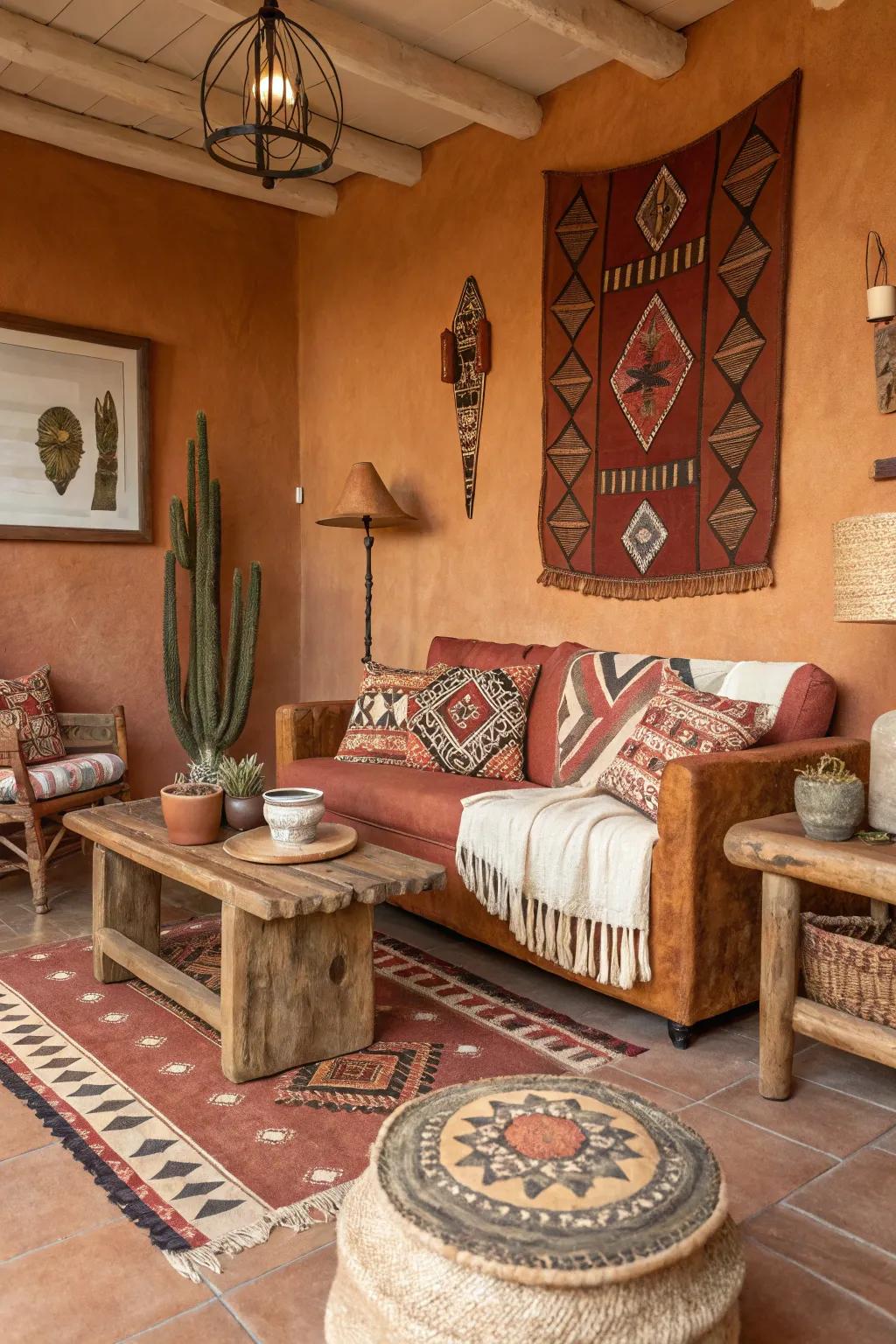 Earthy tones set the perfect foundation for a southwestern interior.