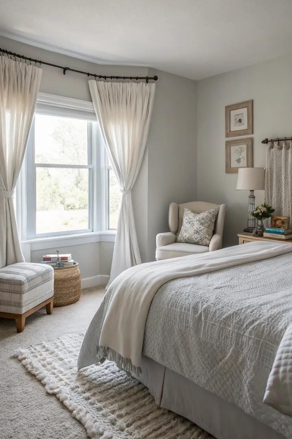 Neutral tones create a calming and inviting space.