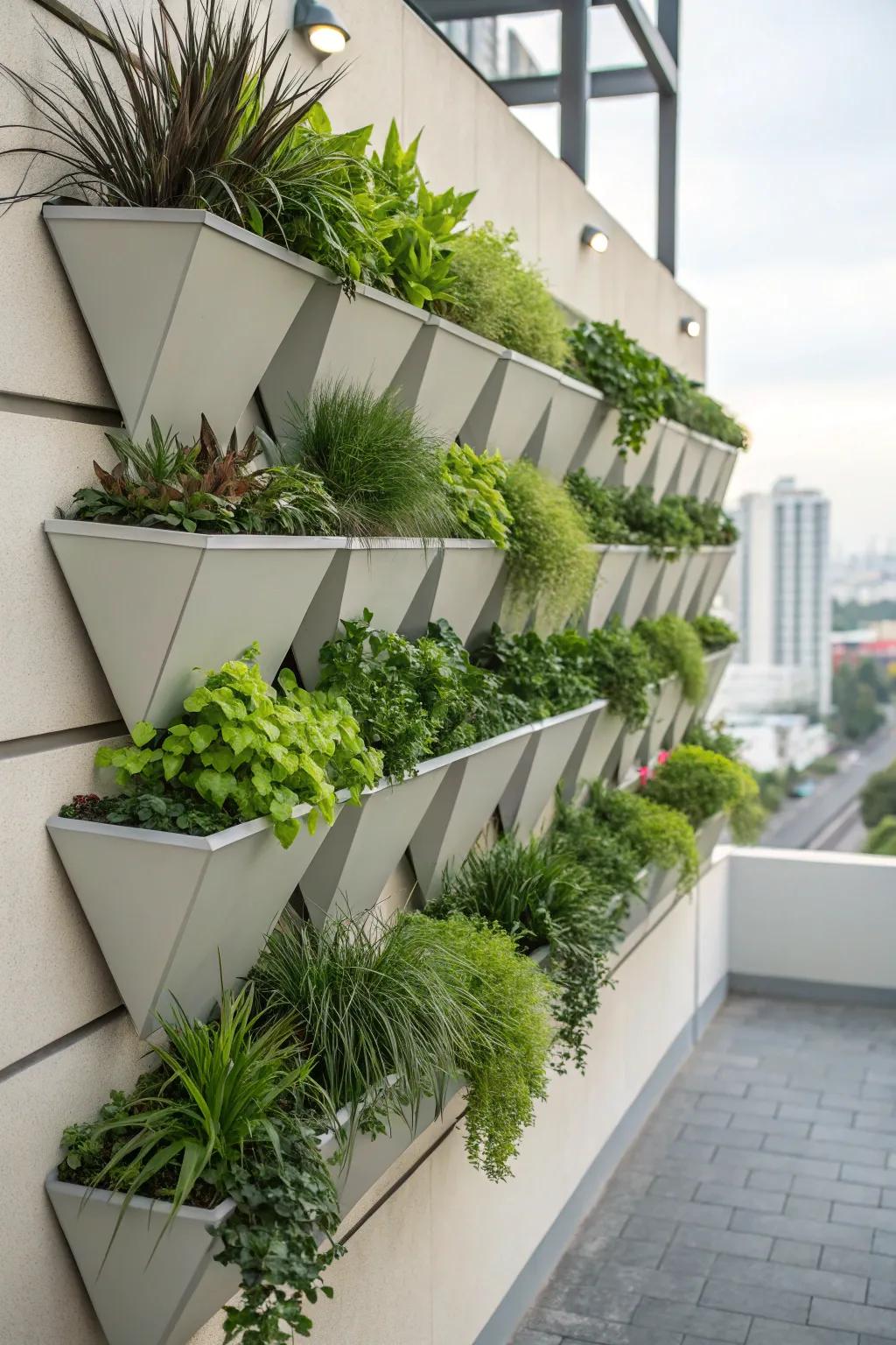 Add a modern edge with sleek geometric planters.