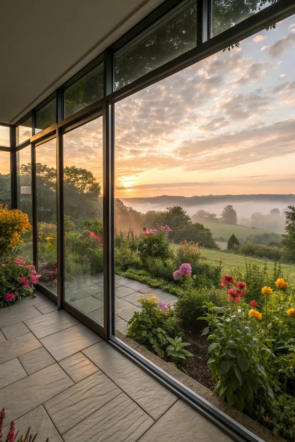 Enjoy breathtaking panoramic views with floor-to-ceiling glass panels.