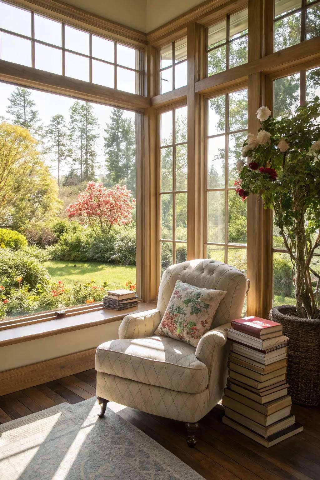 Natural light streaming into a serene room.