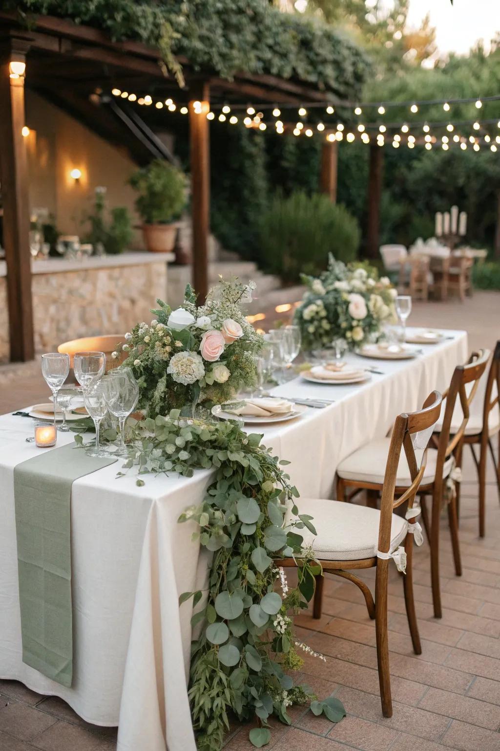 Lush greenery and elegant floral centerpieces.