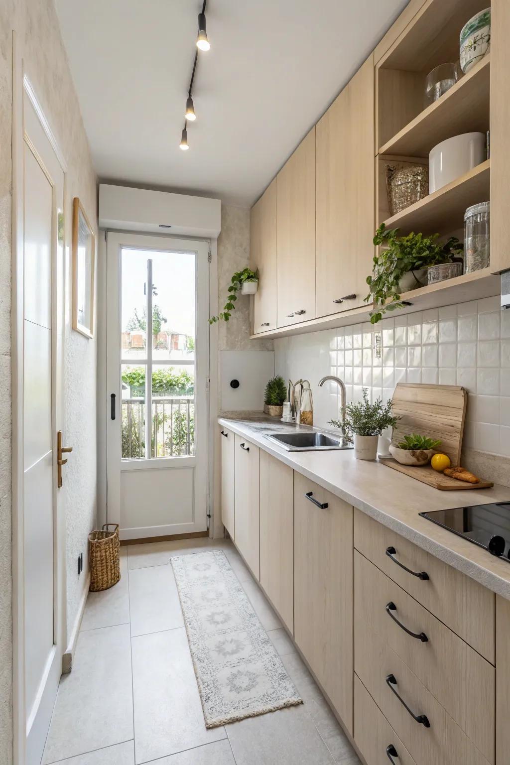 Light hues in this kitchen create an illusion of a larger space.