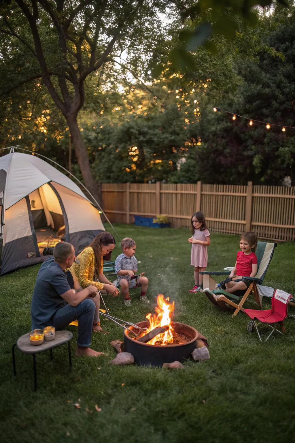 Create an adventurous camping experience right outside your door.