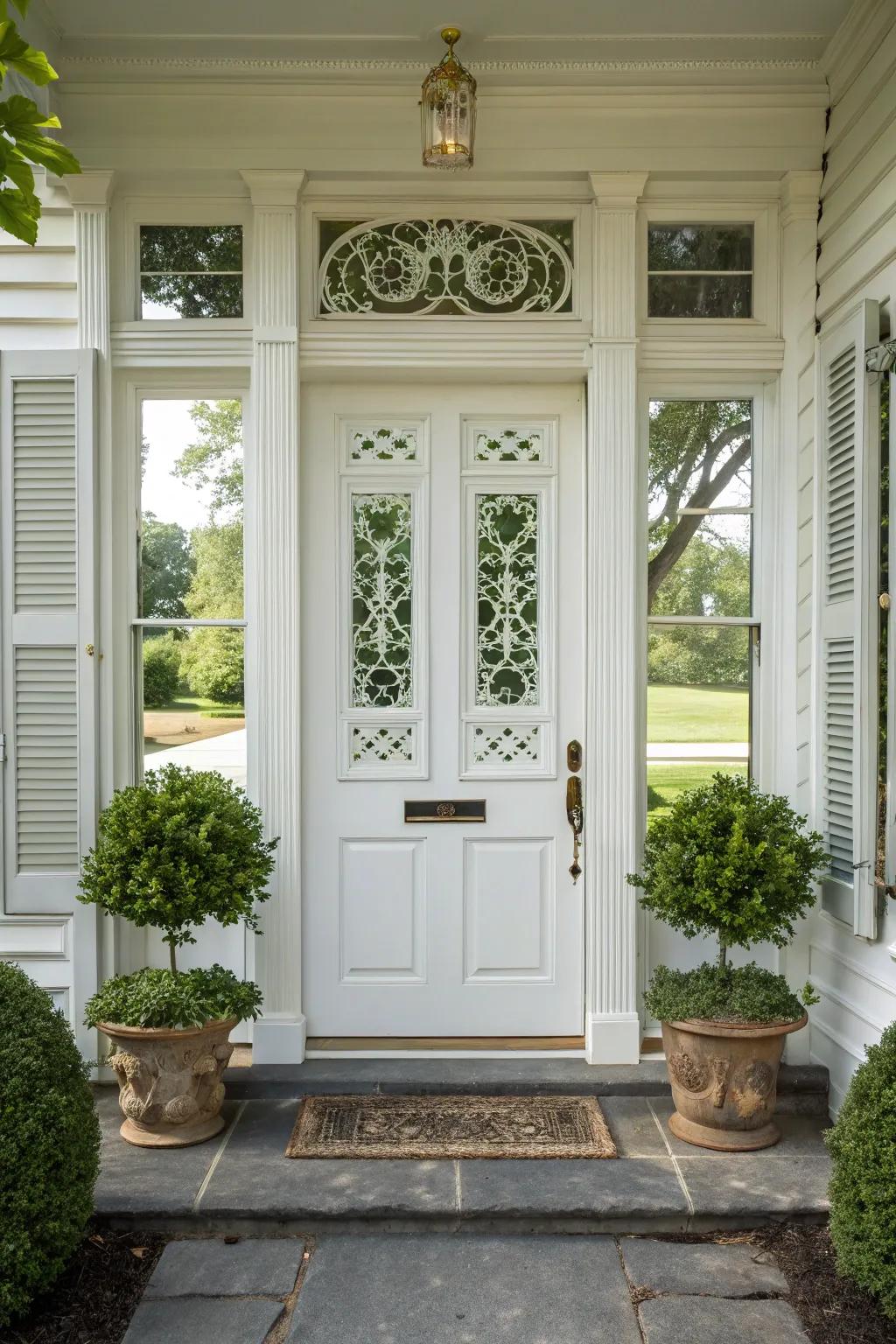 Symmetry at its finest with a beautifully balanced traditional front door design.