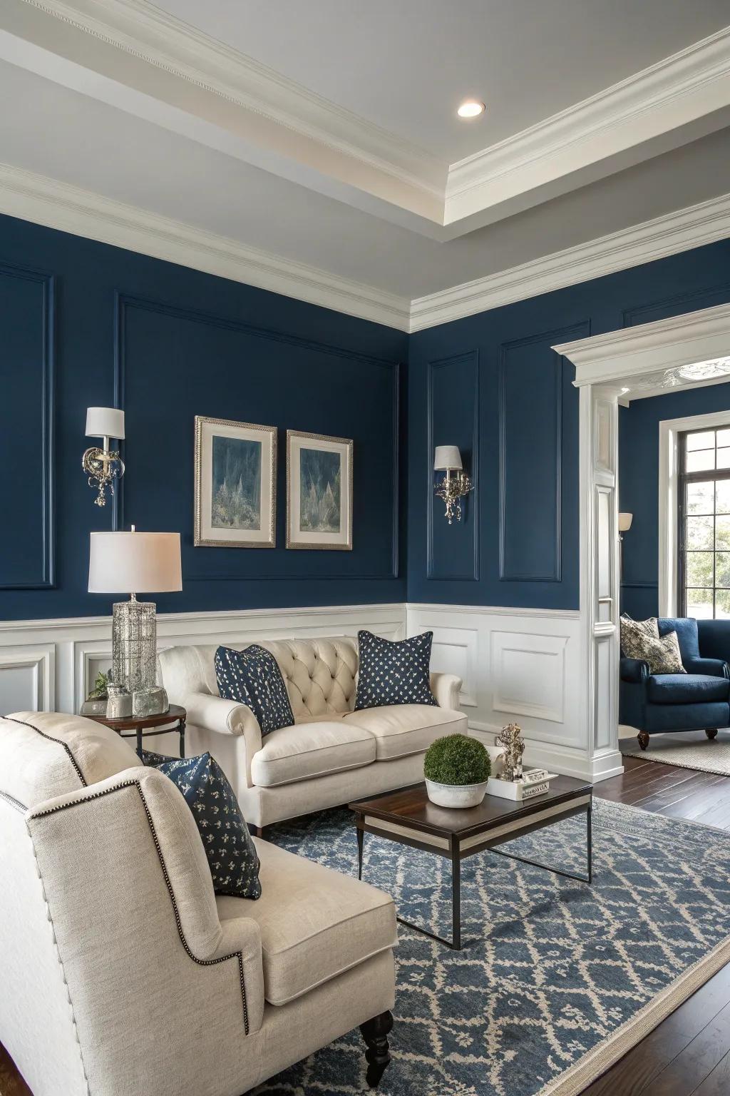 A classic and elegant blue and white combination for a modern touch.