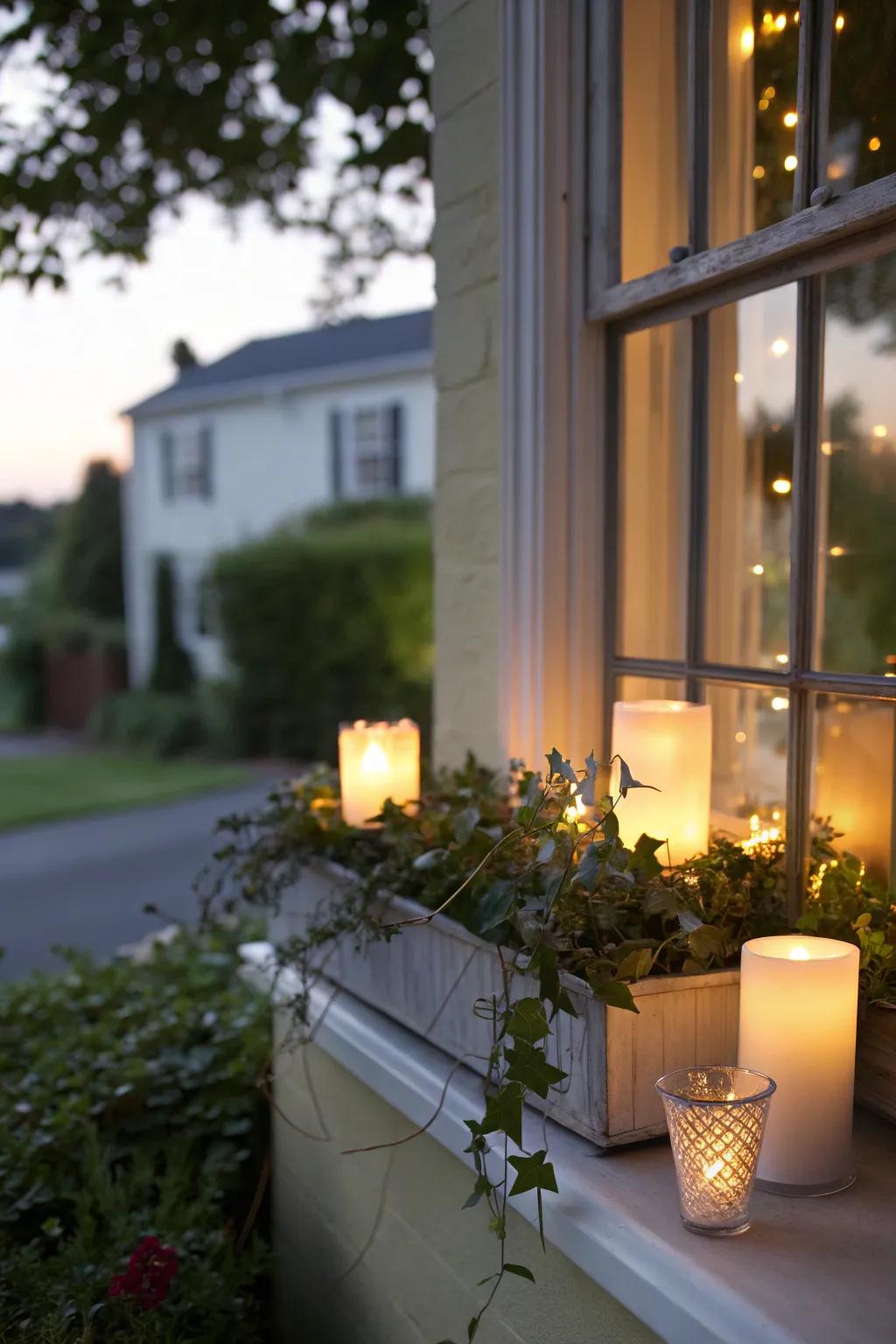 Create a cozy atmosphere with LED candles in your window box