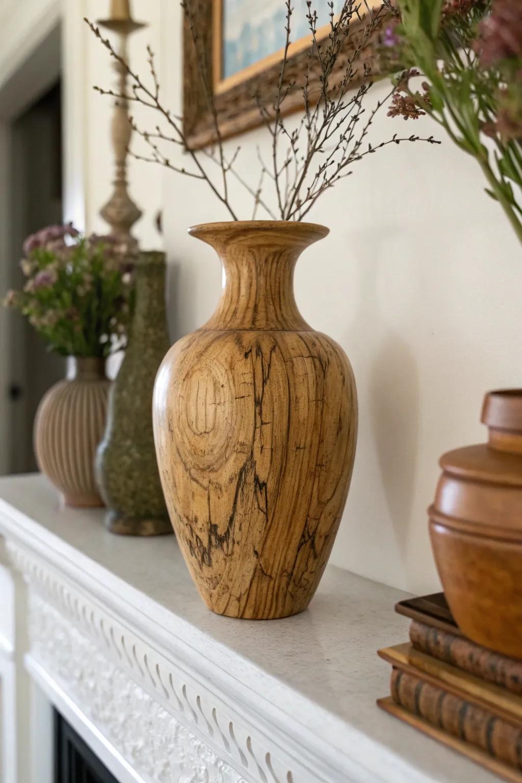 Let the natural grain of the wood be the star of your decor.