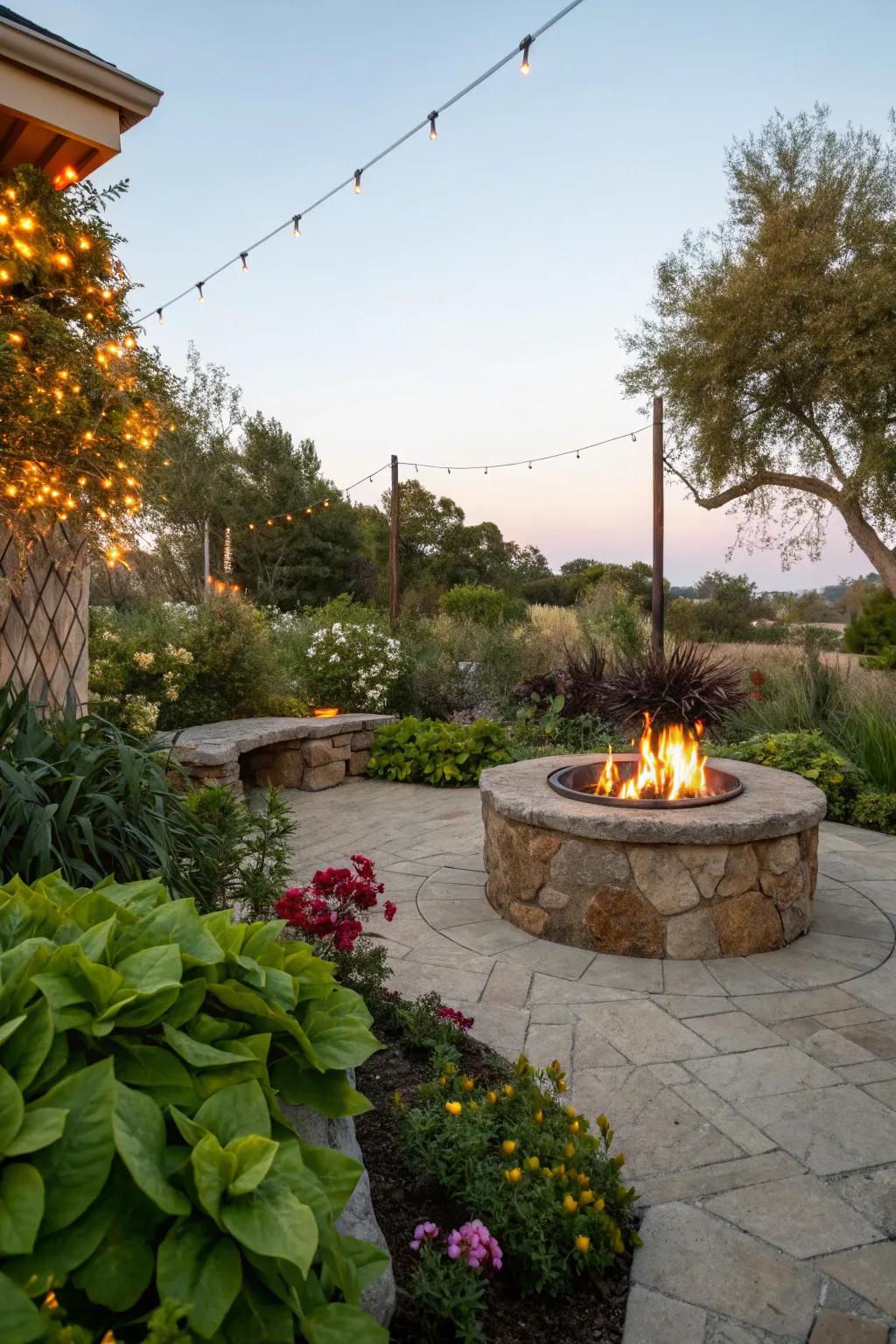 Garden integration enhances the beauty and safety of your fire pit area.