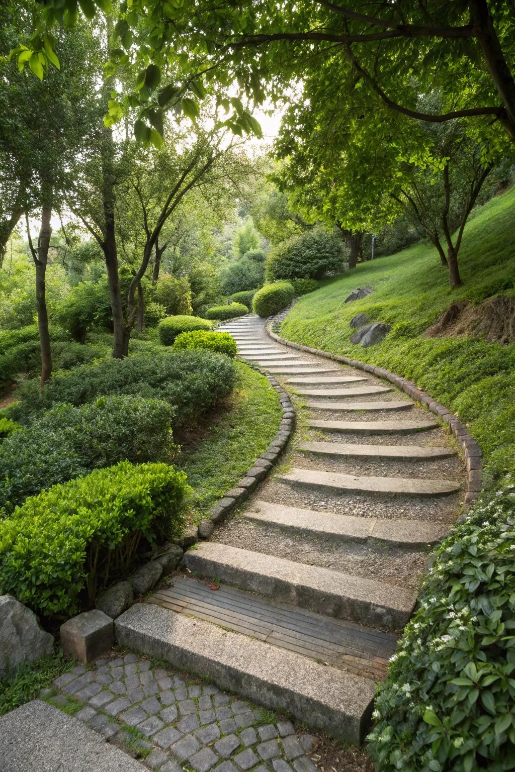 A secret garden path adds mystery and exploration to your backyard.