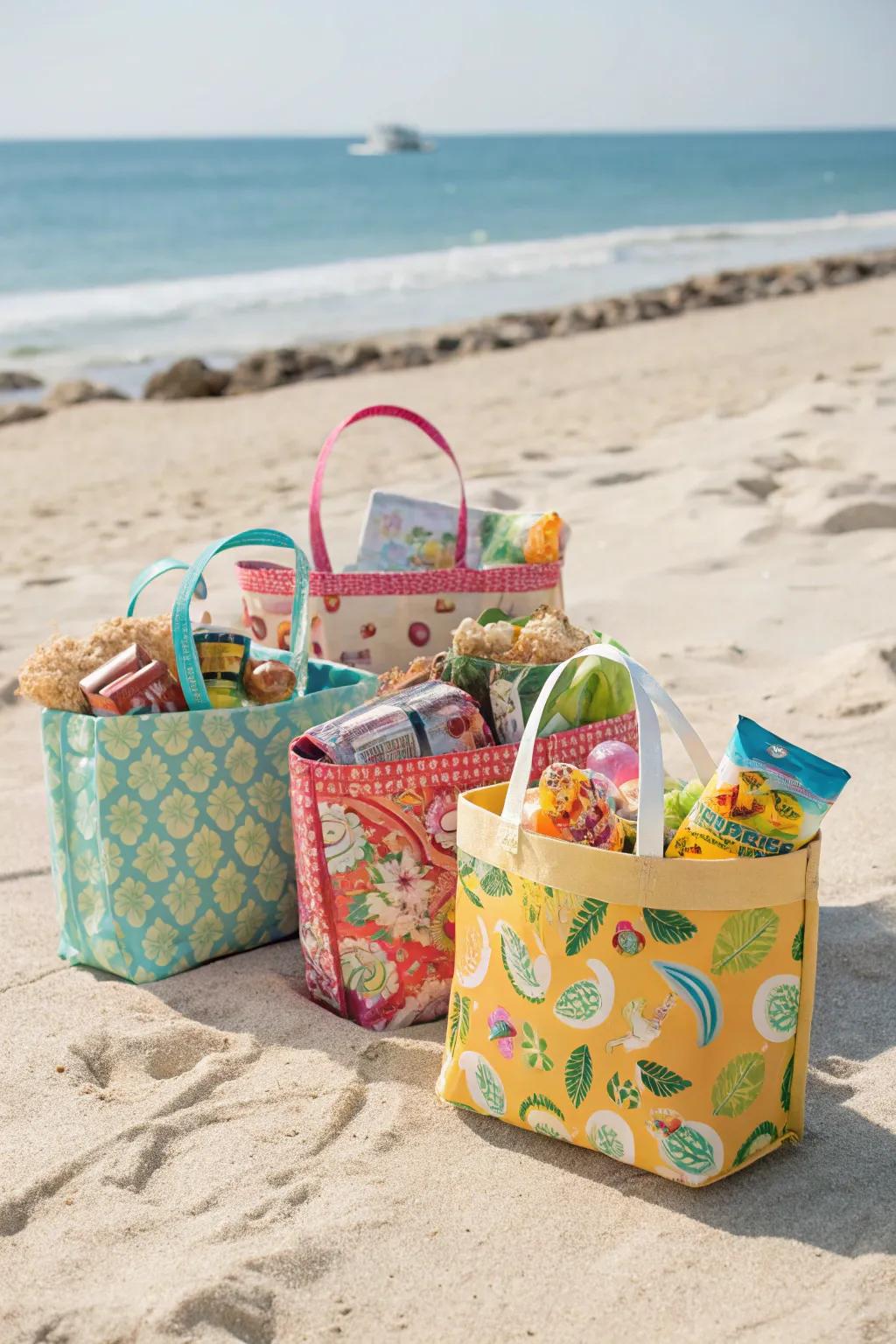 Beach tote bags are both practical and appreciated gifts.