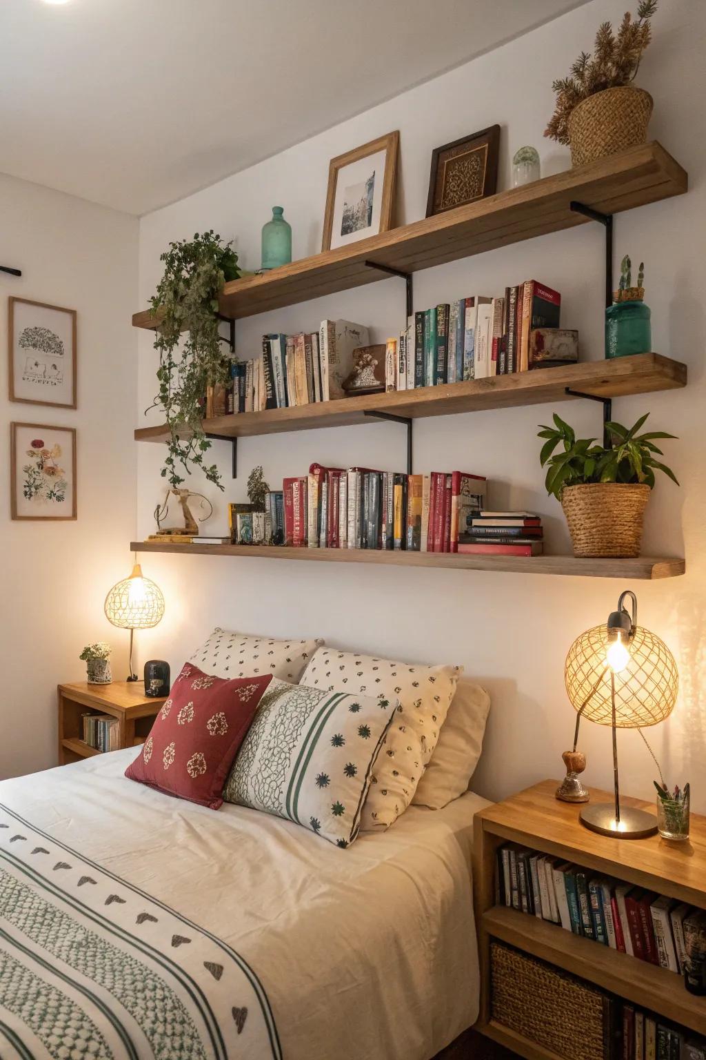 Shelving adds both utility and style to your walls.