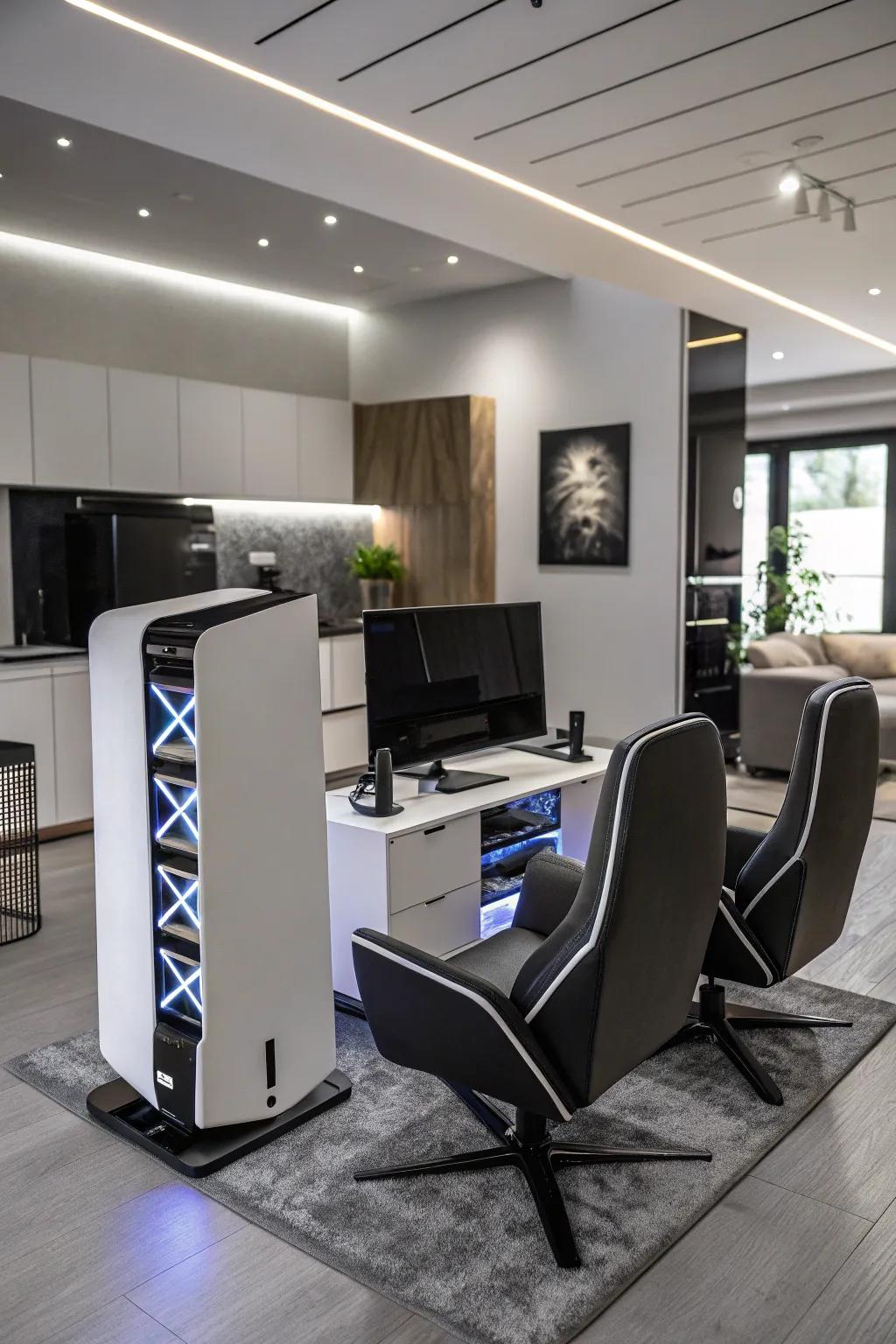 Futuristic elements create a cutting-edge gaming environment.