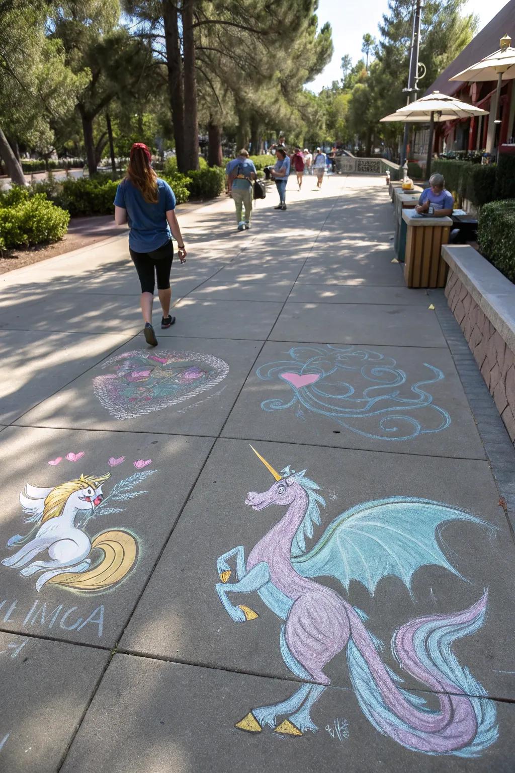 Delightful fairytale characters brought to life with chalk.