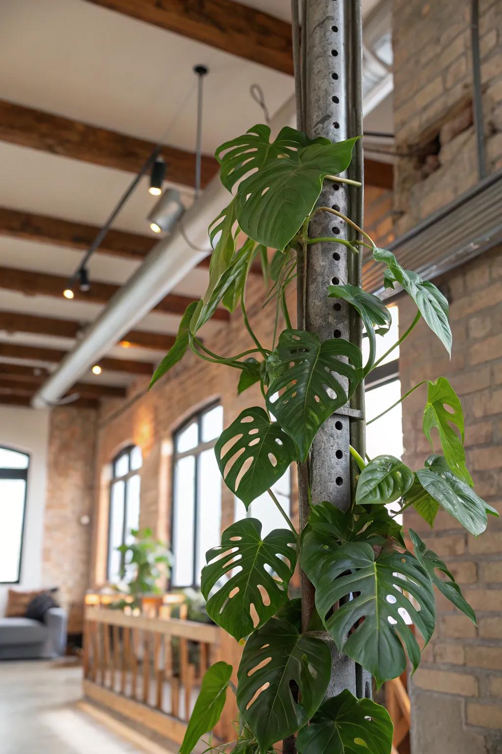 Achieve industrial elegance with metal poles
