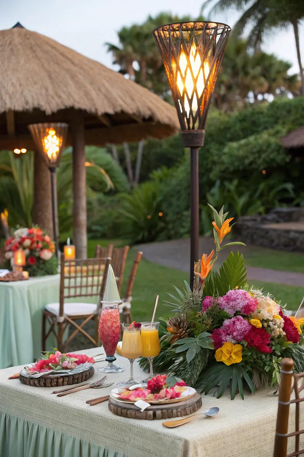 Escape to paradise with a vibrant tropical luau.