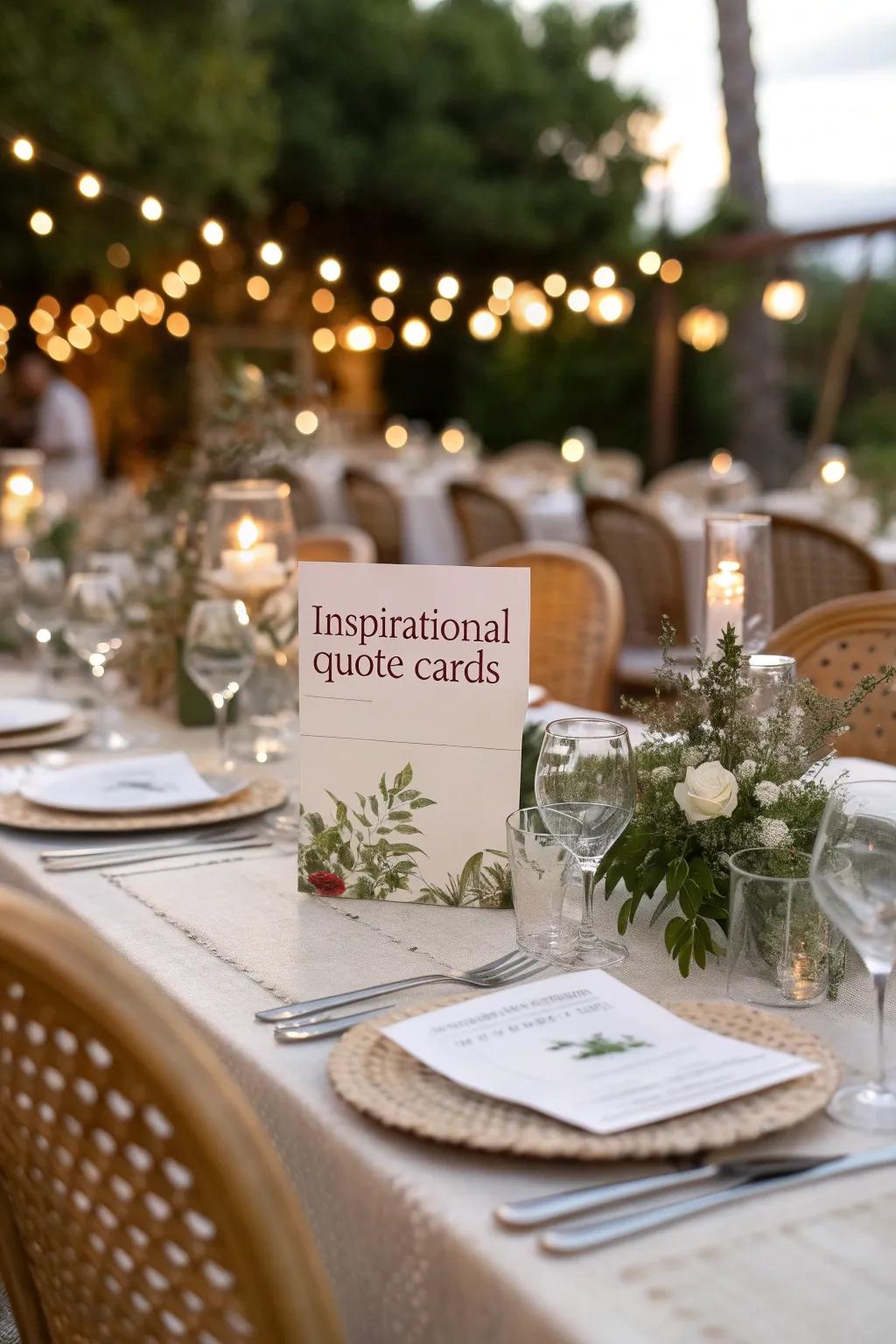 Inspire your guests with meaningful quotes.