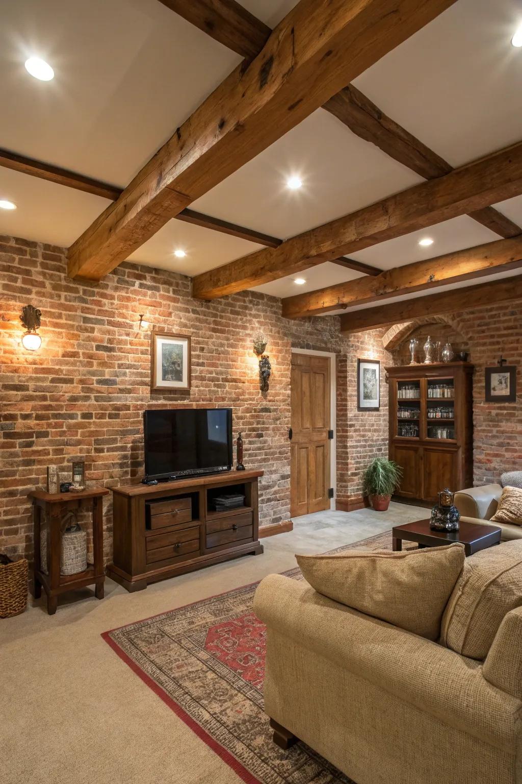 A family room that celebrates its architectural charm.