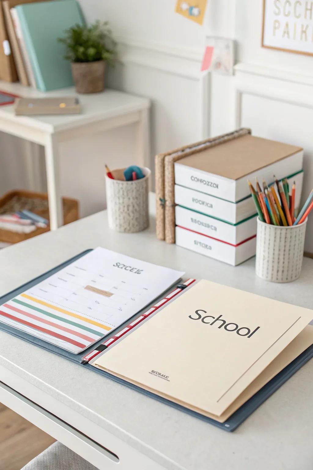 Minimalist labels keep folders sleek and organized.