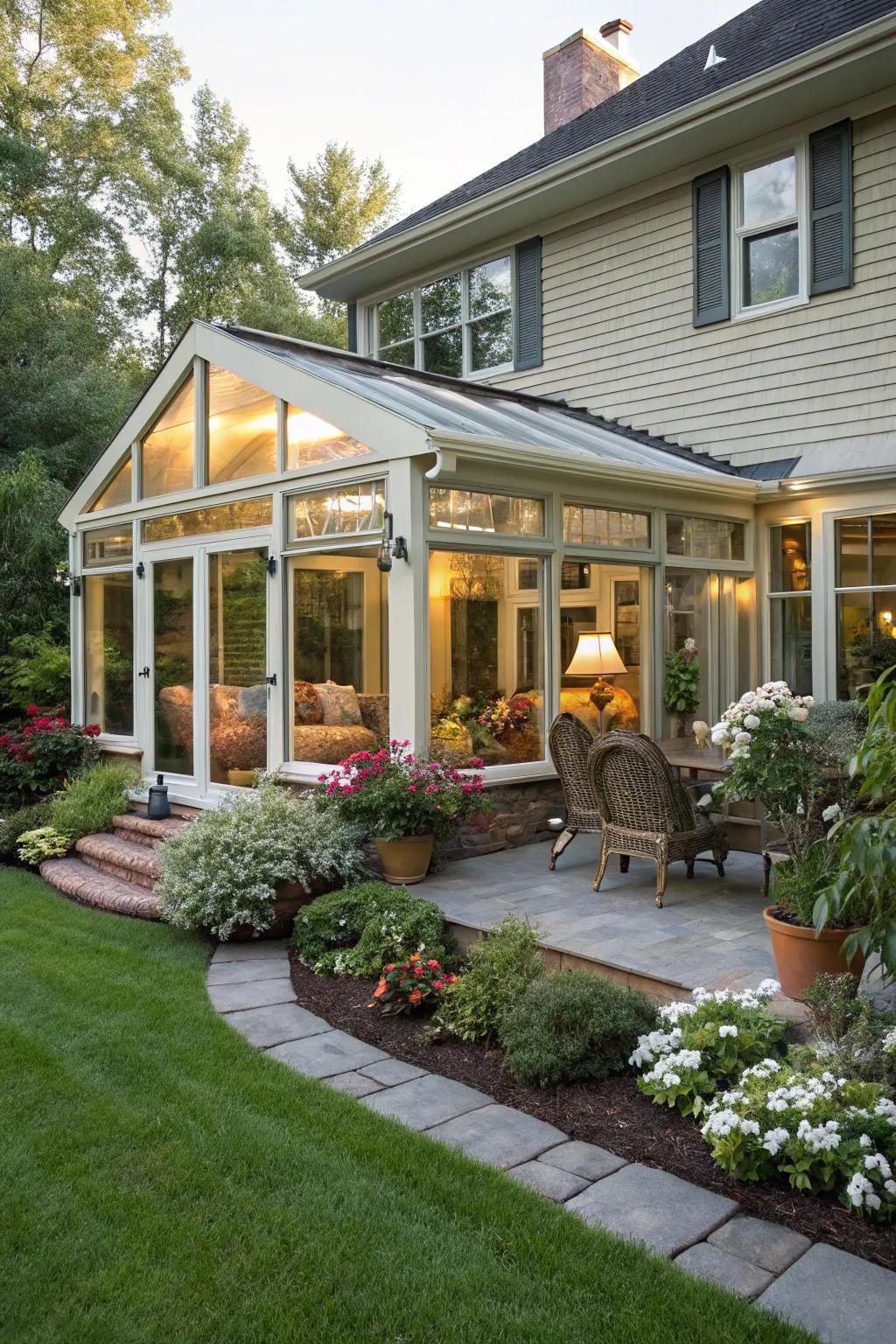 A sunroom for year-round enjoyment.