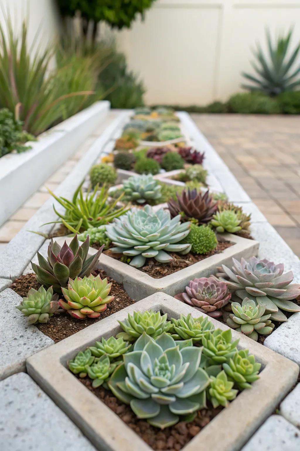 Symmetrical designs add harmony to your garden.